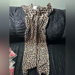 Leopard Print Kids Jumpsuit